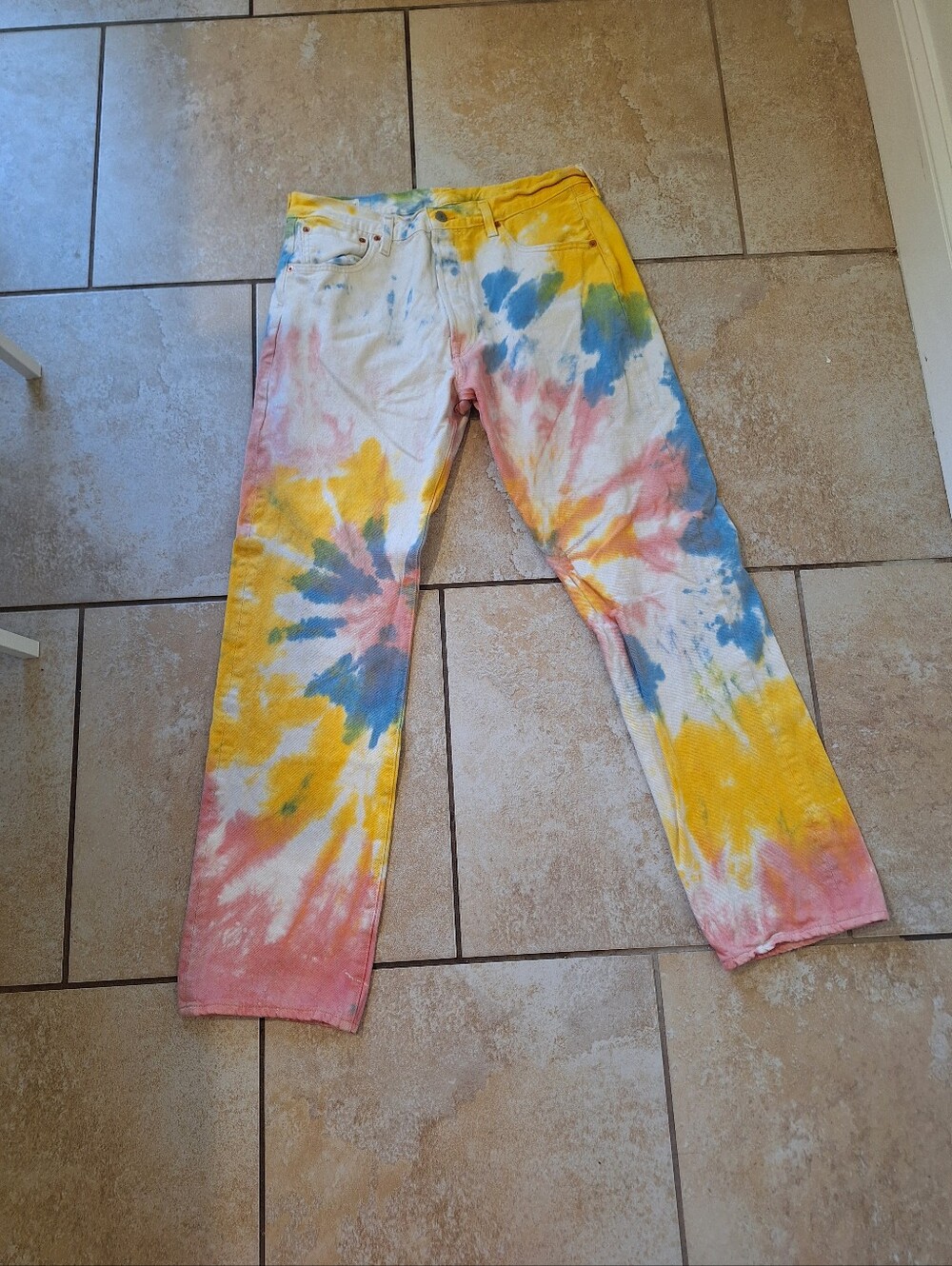 Levi's Premium 501 '93 Straight Fit Men's Jeans 34x32 Measure 34x31 Tie Dye Rare